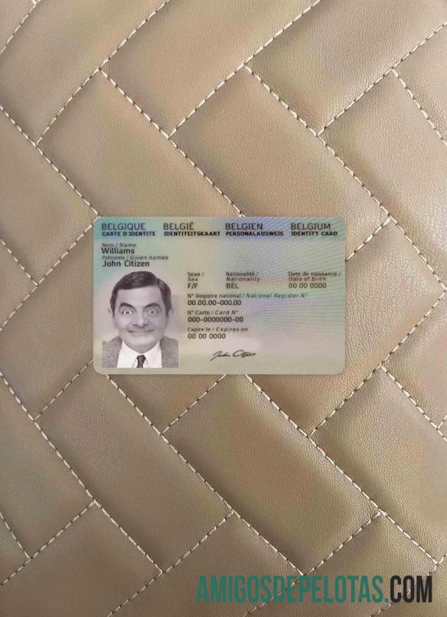 Belgium ID 2020 Present olhar de foto frente amostra